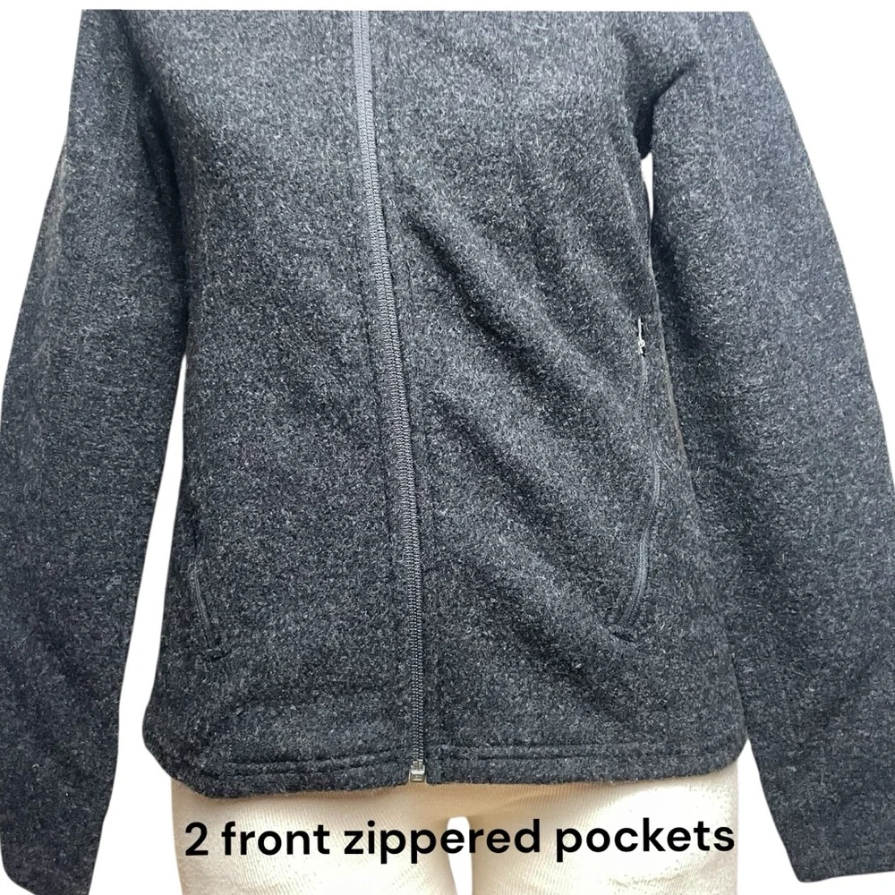 Ibex 100% Merino Wool Jacket Sweater Charcoal Gray Full Zip Fitted USA Made Med - Picture 7 of 16